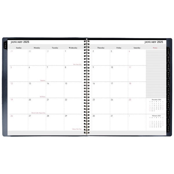 slide 6 of 6, 2025-2026 Office Depot 13-Month Monthly Planner, 9"" X 11"", Navy, January To January, Od710717, 1 ct