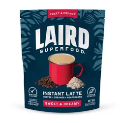 Laird Superfood Instant Latte Sweet & Creamy Coffee + Creamer + Adaptogens 8 oz