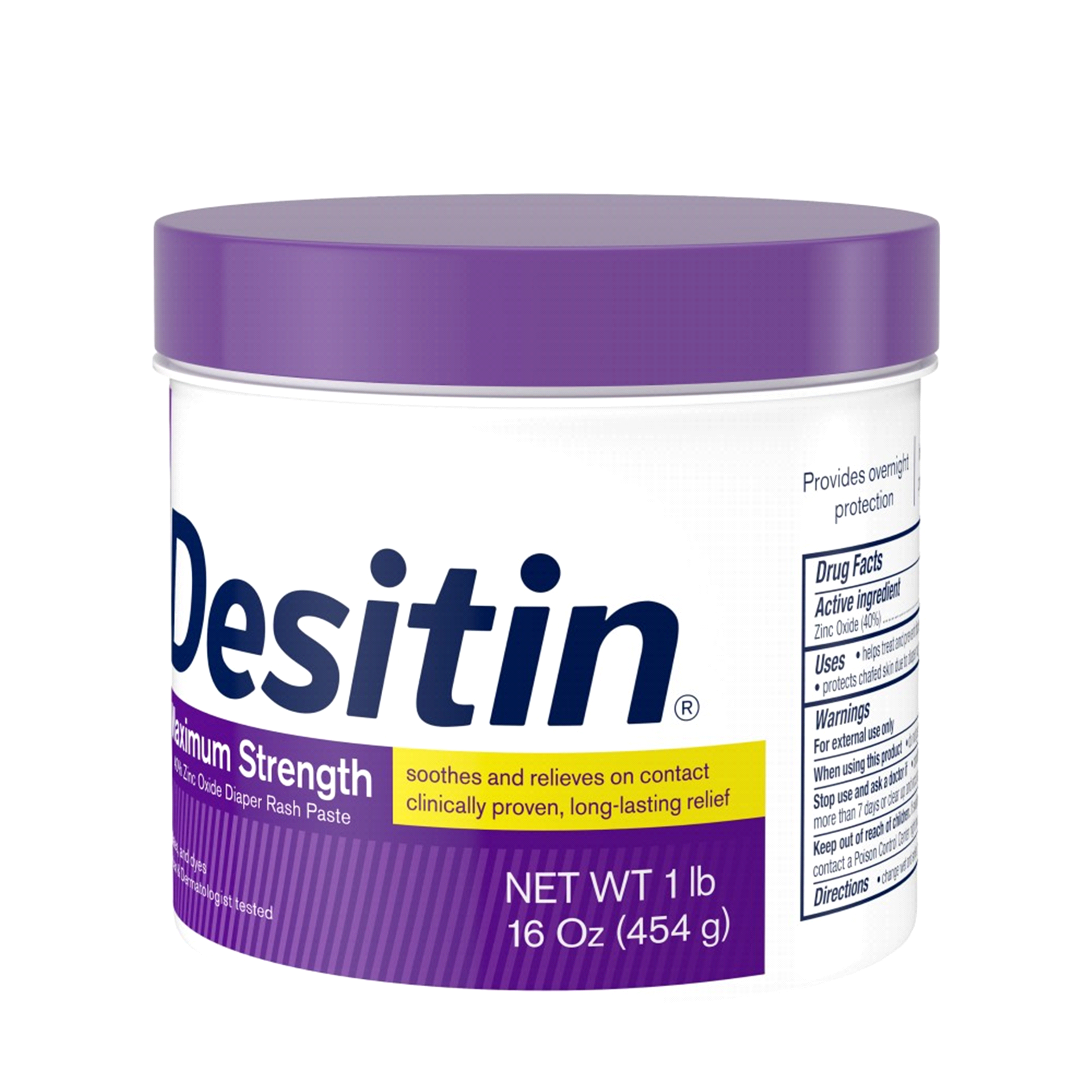 slide 15 of 21, Desitin Maximum Strength Baby Diaper Rash Cream with 40% Zinc Oxide for Treatment, Relief & Prevention, Hypoallergenic, Phthalate- & Paraben-Free Paste, 16 oz, 16 oz