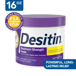Desitin Maximum Strength Baby Diaper Rash Cream, 40% Zinc Oxide, 16 oz
