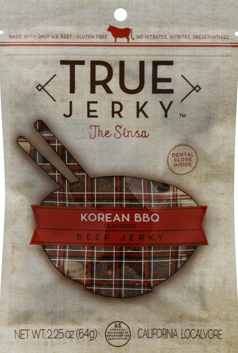 slide 3 of 3, True Jerky Beef Jerky, Korean BBQ Flavored, The Sinsa, 2.25 oz