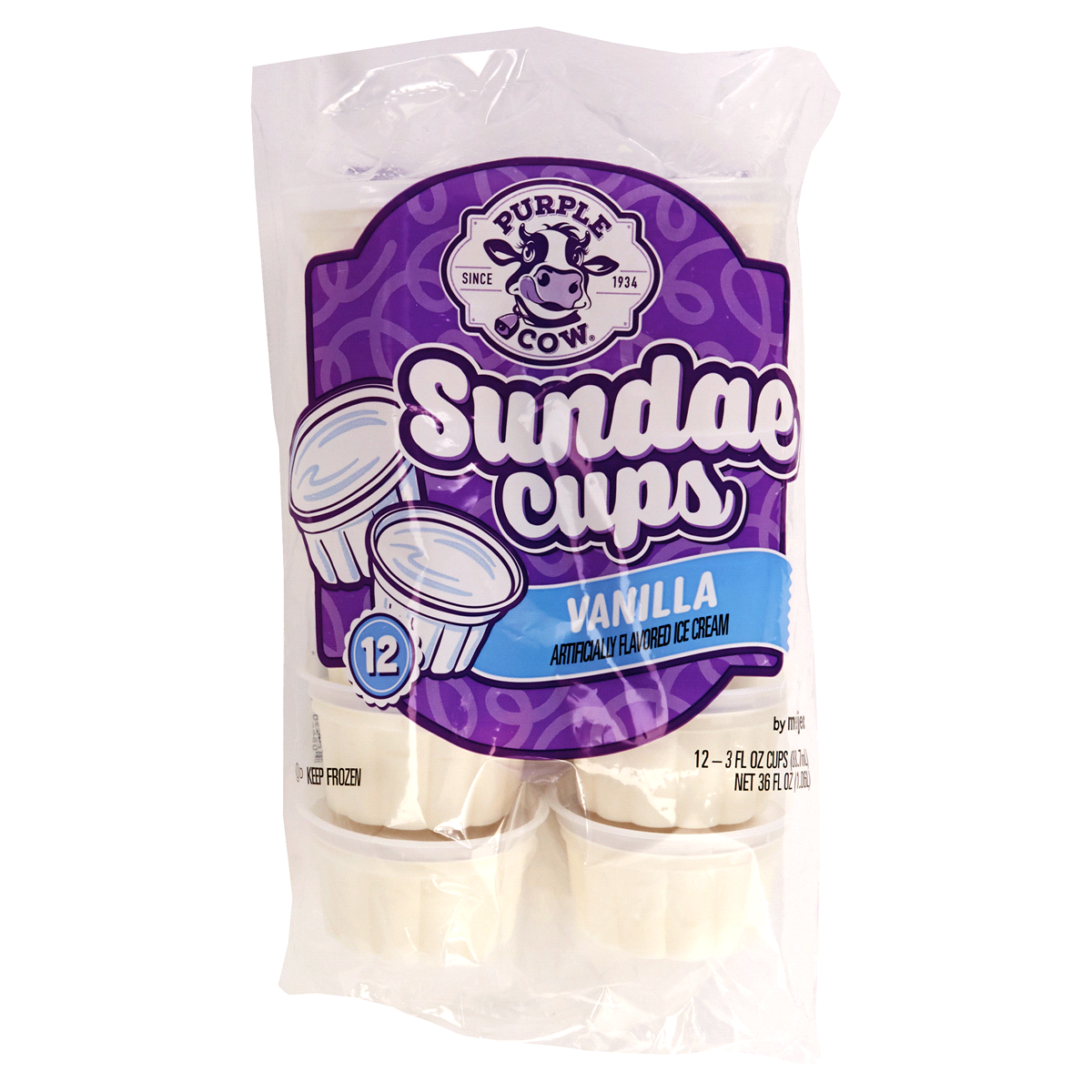 Purple Cow Vanilla Ice Cream Cups 12 Ct Shipt