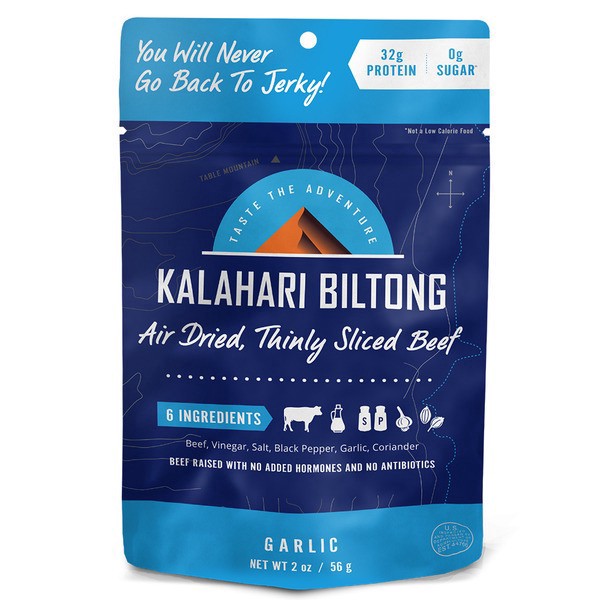 slide 1 of 1, Kalahari Snacks Garlic Beef Biltong, Air Dried Meat Snack, 2 oz