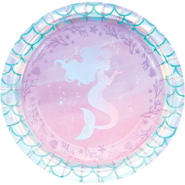 slide 1 of 1, Creative Converting Mermaid Shine Lunch Plate, 8 ct