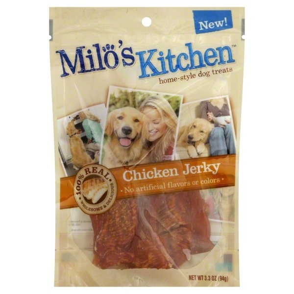slide 1 of 1, Milo's Kitchen Home-Style Chicken Jerky Dog Treats, 3.3 oz