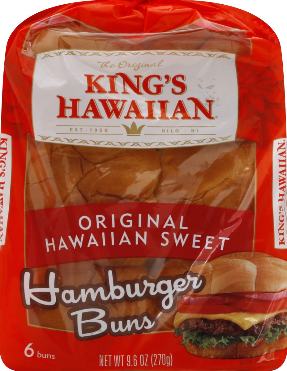 slide 2 of 5, King's Hawaiian Sweet Original Hamburger Buns, 9 oz