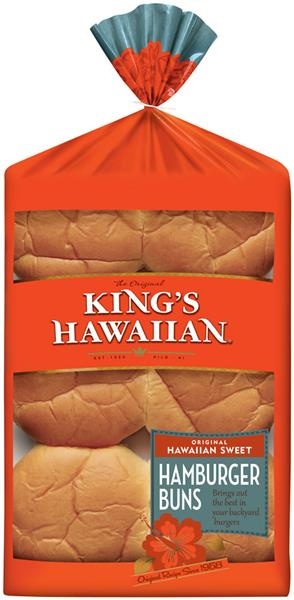 slide 1 of 5, King's Hawaiian Sweet Original Hamburger Buns, 9 oz