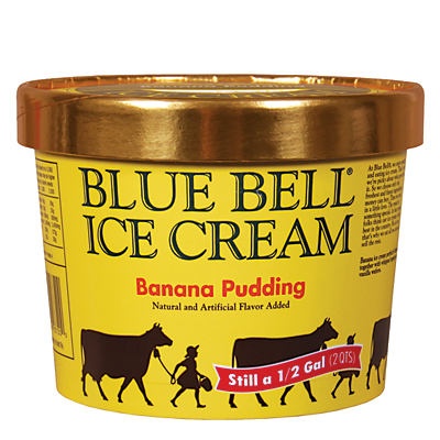 slide 1 of 1, Blue Bell Banana Pudding Ice Cream, 1/2 gal