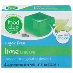 Food Club Essential Choice Sugar Free Low Calorie Lime Gelatin Dessert 0.44 oz