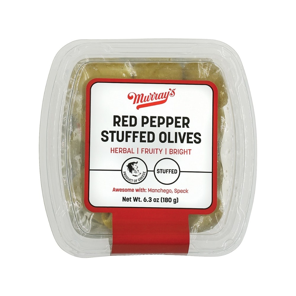 slide 1 of 1, Murray's Red Pepper Stuffed Olives, 6.3 oz