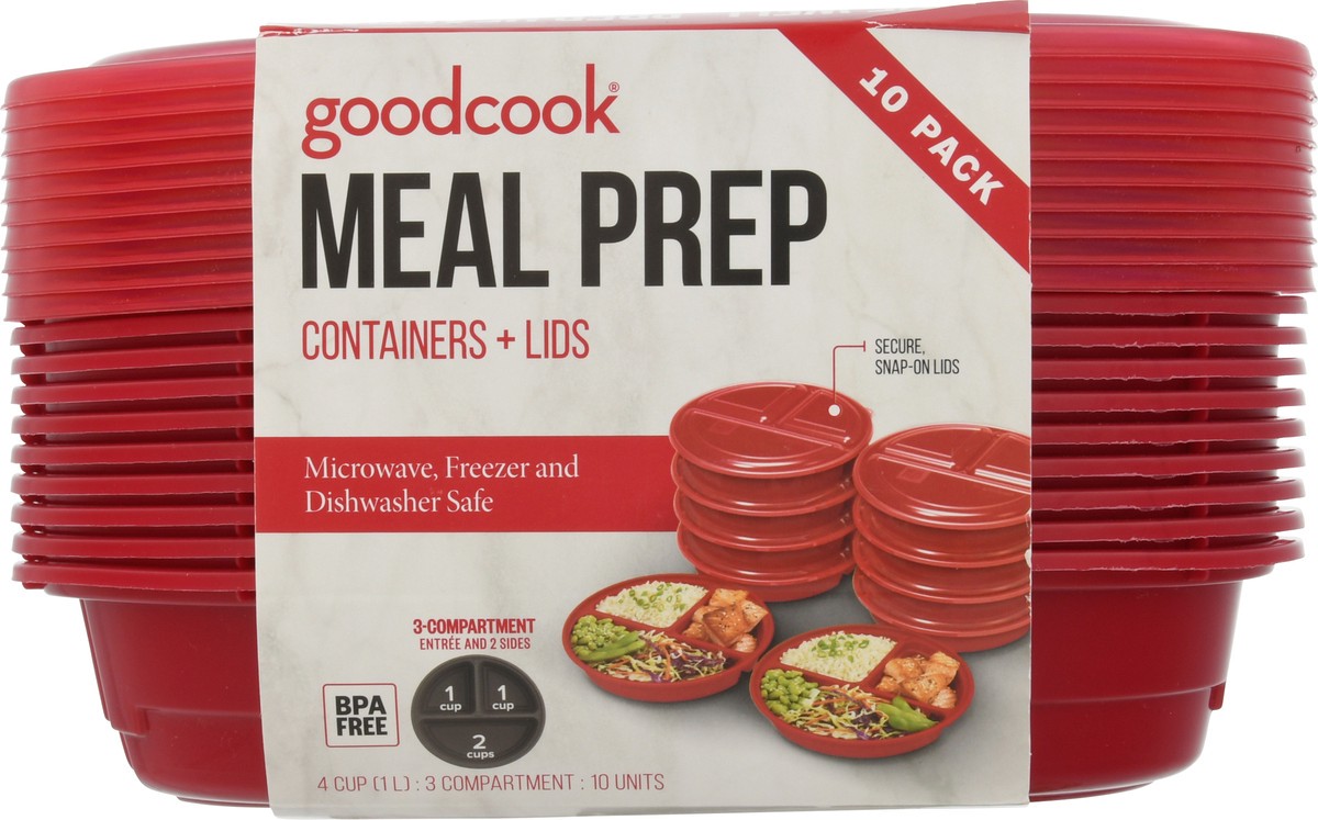 slide 2 of 12, Good Cook Goodcook Containers + Lids, Meal Prep, 10 Pack, 10 Each, 10 ct