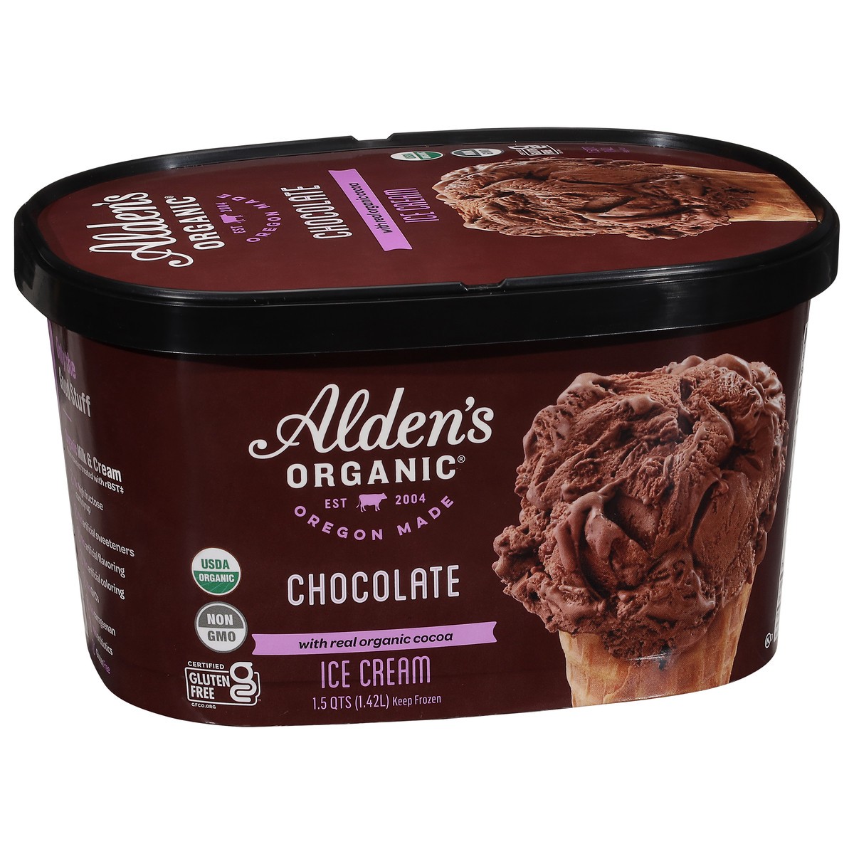 slide 2 of 9, Alden's Organic Chocolate Ice Cream 1.5 qt, 1.5 qt