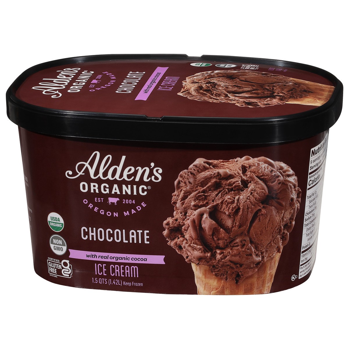 slide 3 of 9, Alden's Organic Chocolate Ice Cream 1.5 qt, 1.5 qt