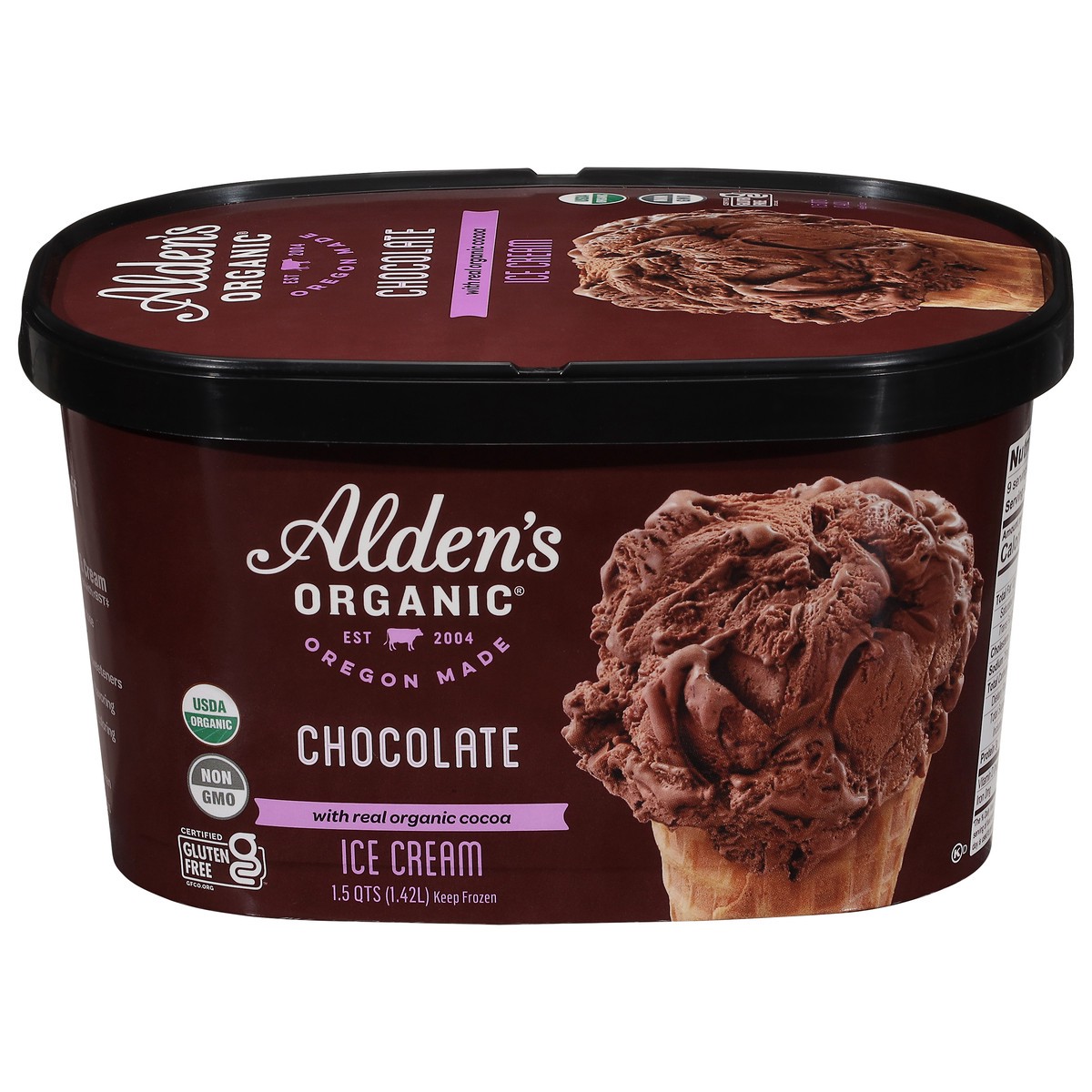 slide 1 of 9, Alden's Organic Chocolate Ice Cream 1.5 qt, 1.5 qt