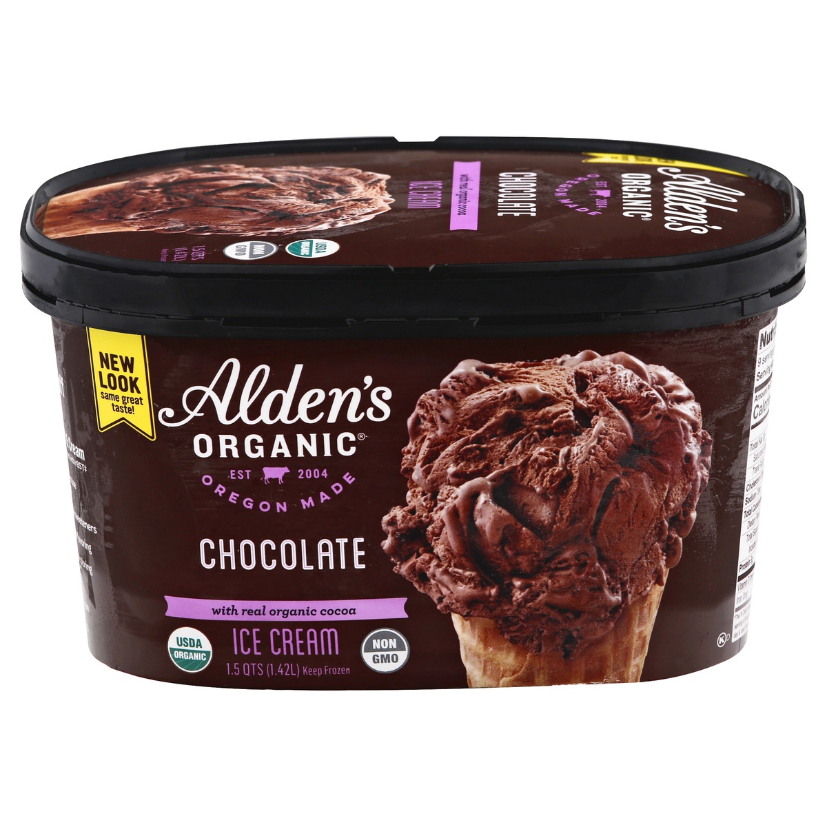slide 1 of 1, Alden's Organic Ice Cream Chocolate, 48 fl oz