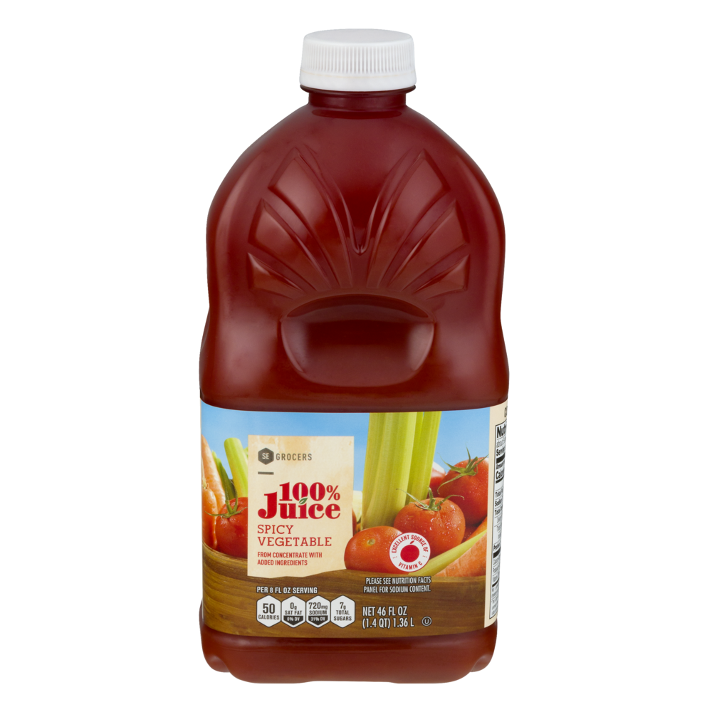 slide 1 of 1, SE Grocers 100% Juice Spicy Vegetable, 46 oz