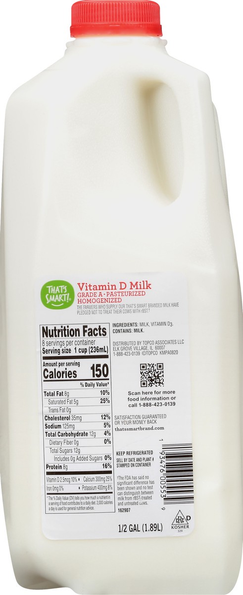 slide 4 of 10, That's Smart! Vitamin D Milk, 1/2 gal