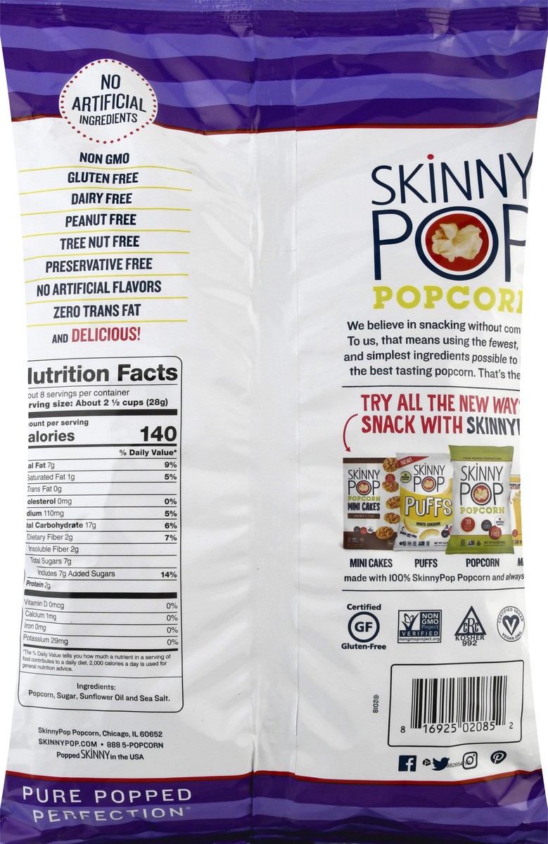 slide 9 of 13, SKINNY POP POPCORN Skinny Pop Kettle Share Size, 8.1 oz