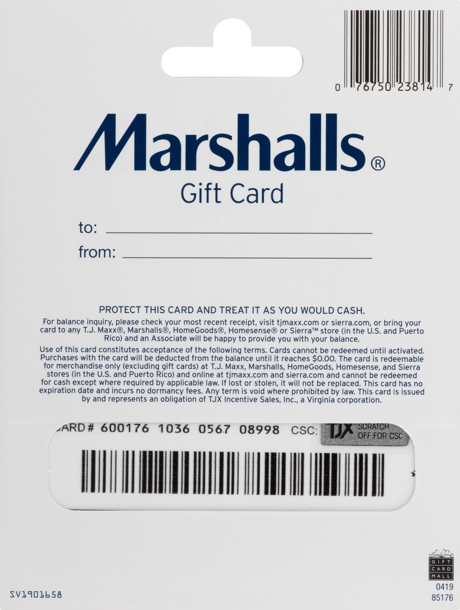 slide 10 of 11, Marshall's $50 Gift Card 1 ea, 1 ct