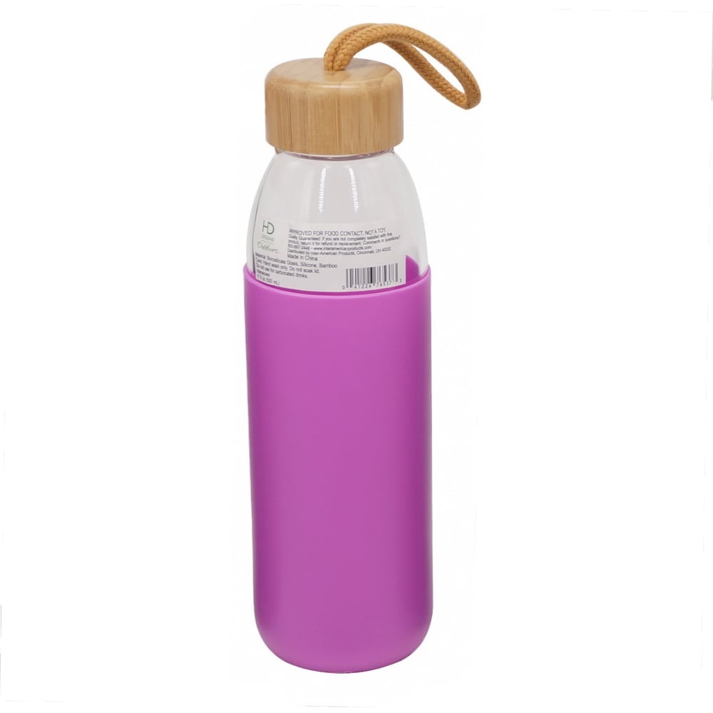 slide 1 of 1, HD Designs Outdoors Glass Bottle - Violet, 17 oz