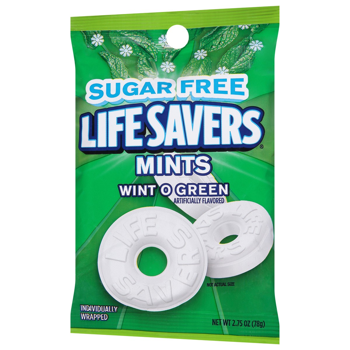 slide 2 of 2, LIFE SAVERS Wint O Green Sugarfree Mints Candy Bag, 2.75 oz