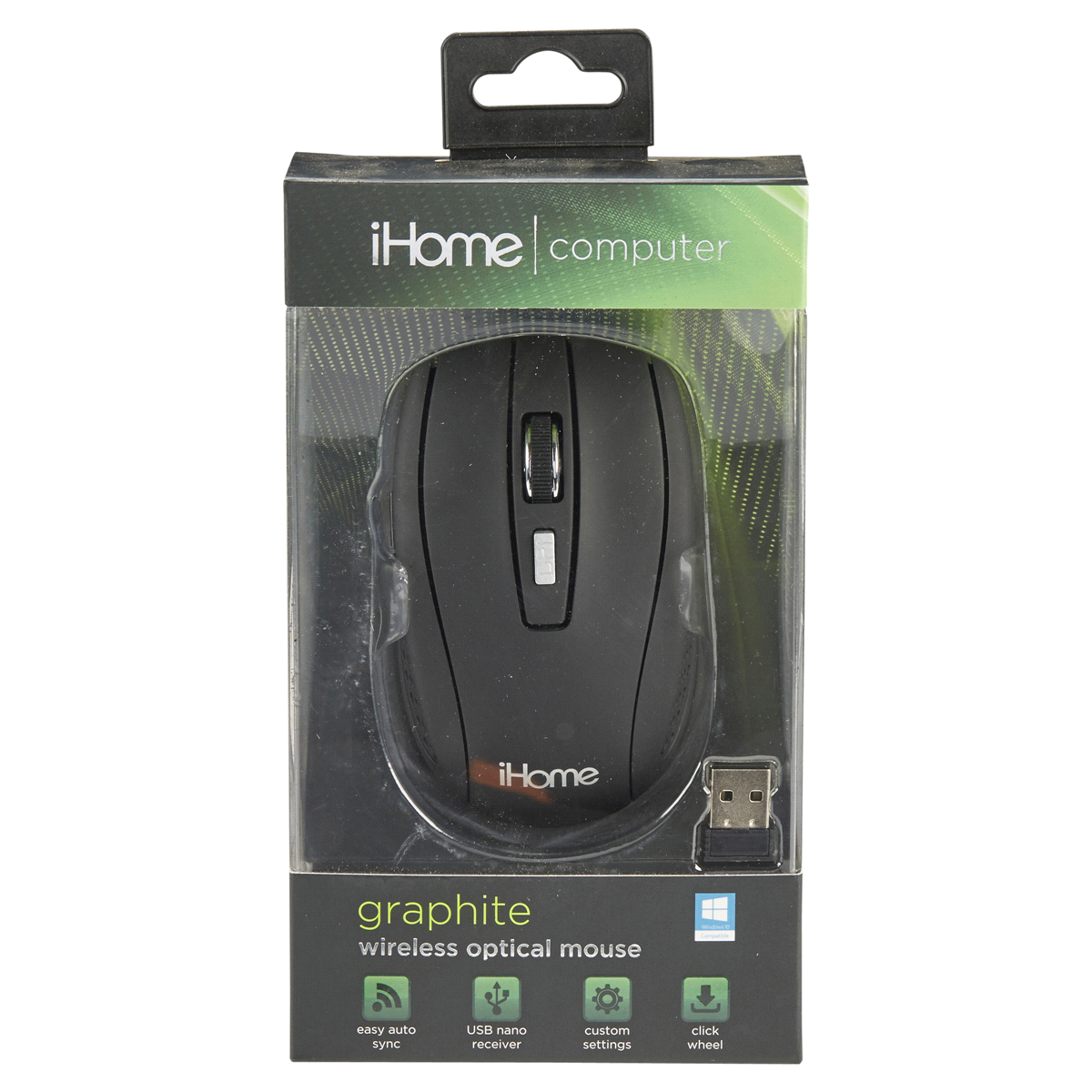 slide 1 of 1, iHome Graphite Wireless Optical Mouse, 1 ct