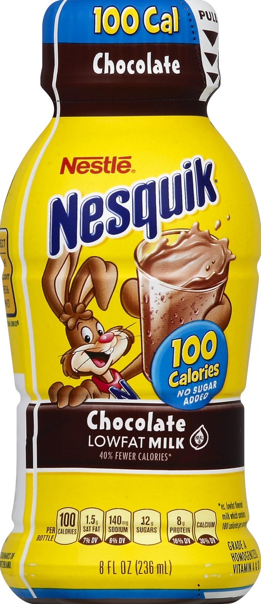 slide 4 of 4, Nesquik Lowfat Chocolate Milk, 8 oz