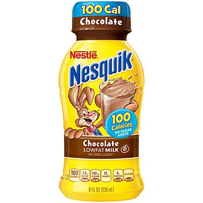 slide 1 of 4, Nesquik Lowfat Chocolate Milk, 8 oz