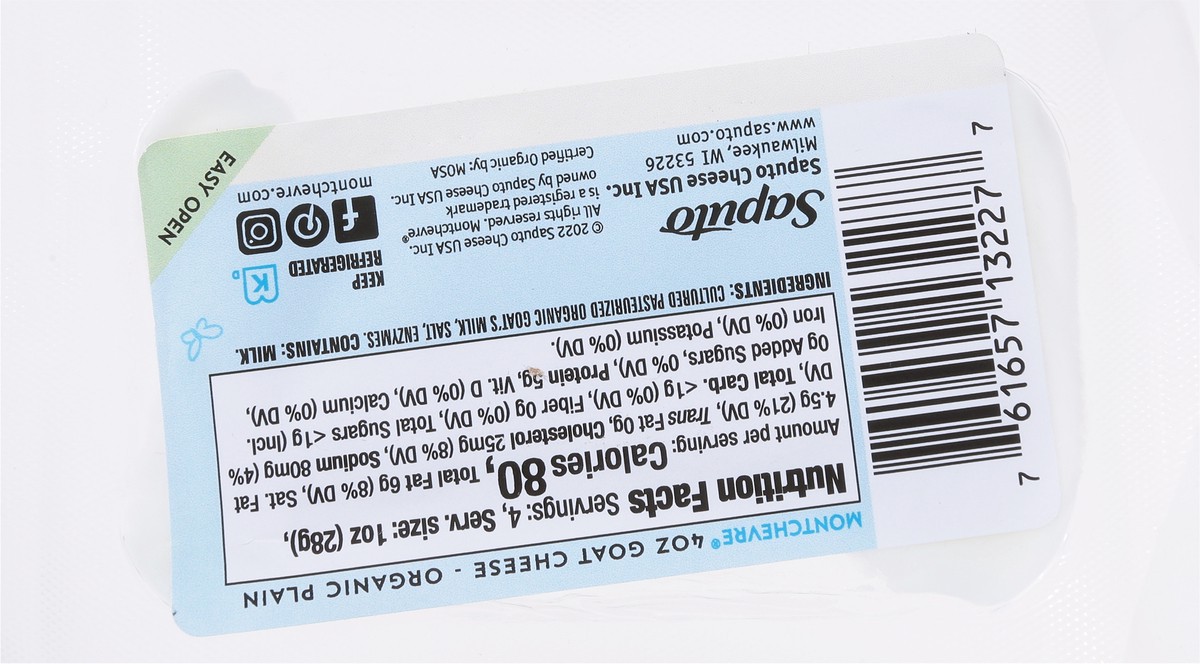 slide 13 of 13, Montchevre Organic Plain Goat Cheese 4 oz, 4 oz