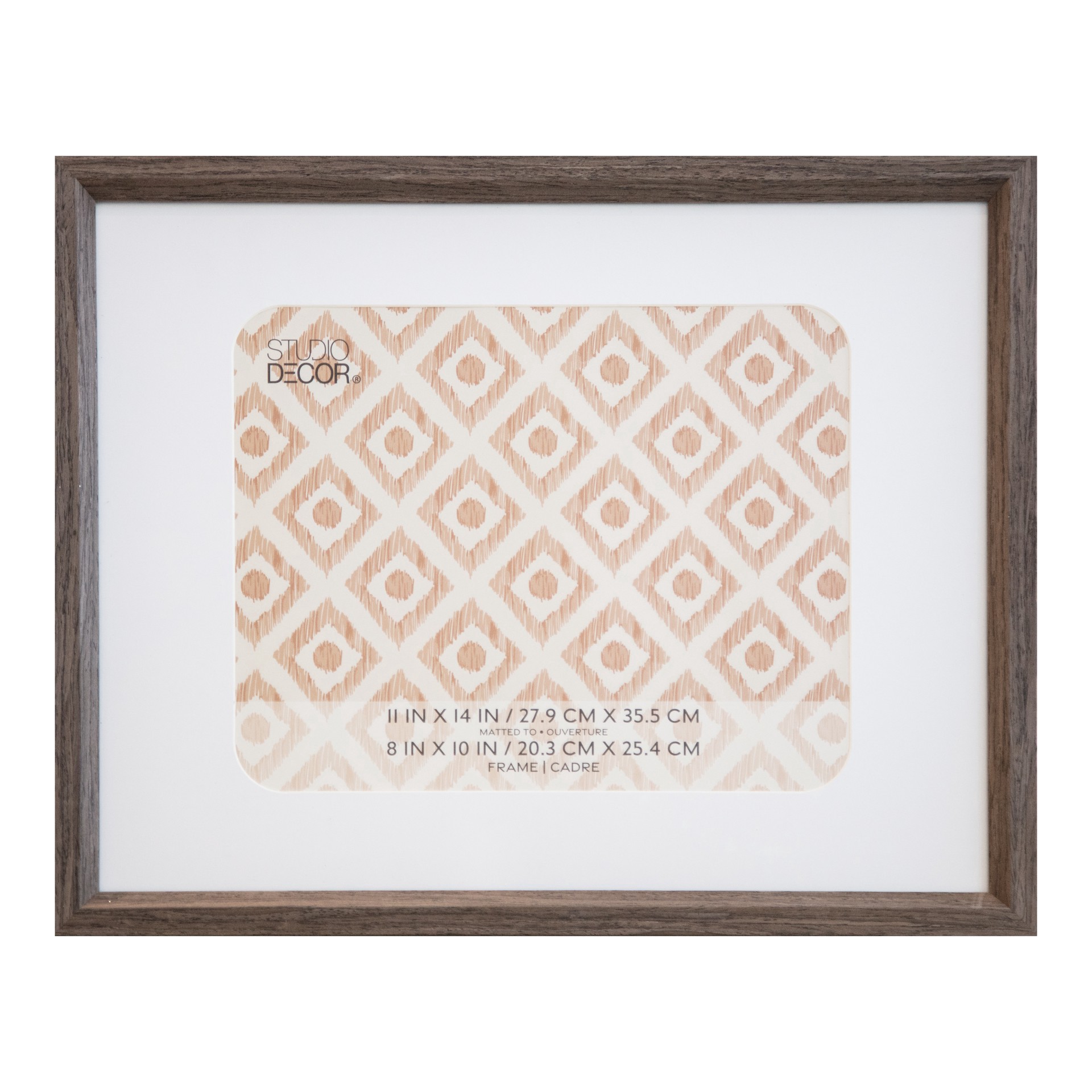 slide 3 of 6, Neutral Basic Dark Brown Frame With Mat By Studio Decor, 8 in x 10 in mat