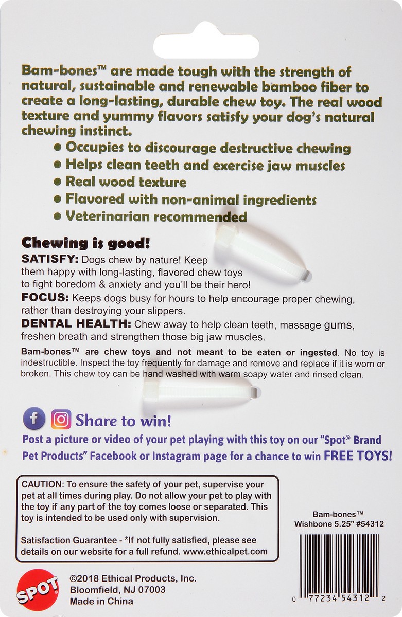 slide 5 of 10, SPOT Bam-Bones Chicken Flavor Chew Toy for Dogs 1 ea, 1 ct