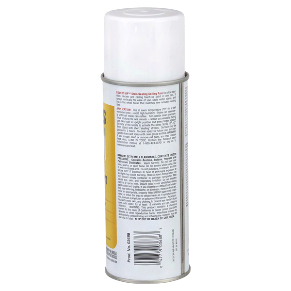 slide 4 of 9, Zinsser Covers Up Ceiling Paint & Primer In One Spray - 03688, White, 13 oz