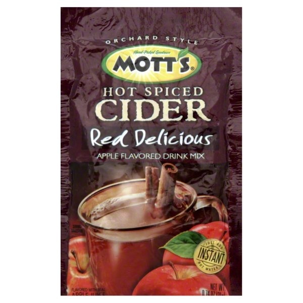 slide 1 of 1, Mott's Apple Flavored Drink Mix, Hot Spiced Cider, Red Delicious, 1 oz