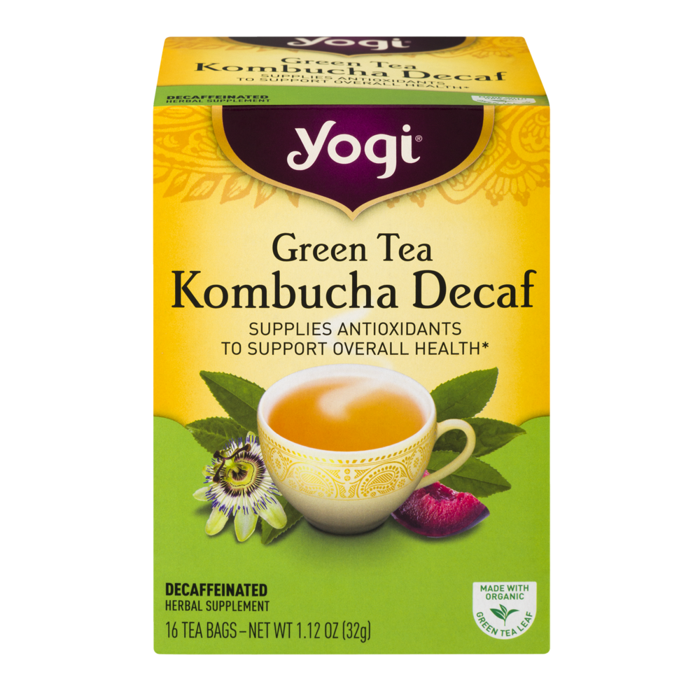 slide 1 of 4, Yogi Green Tea Kombucha Decaf Tea Bags - 16 ct, 16 ct