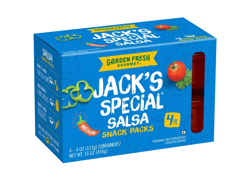 slide 1 of 5, Garden Fresh Gourmet Jack's Special Medium Salsa Snack Packs 4 - 4 oz Containers, 4 ct