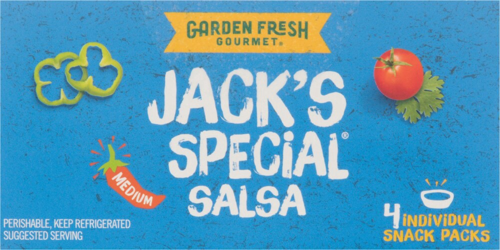 slide 3 of 5, Garden Fresh Gourmet Jack's Special Medium Salsa Snack Packs 4 - 4 oz Containers, 4 ct