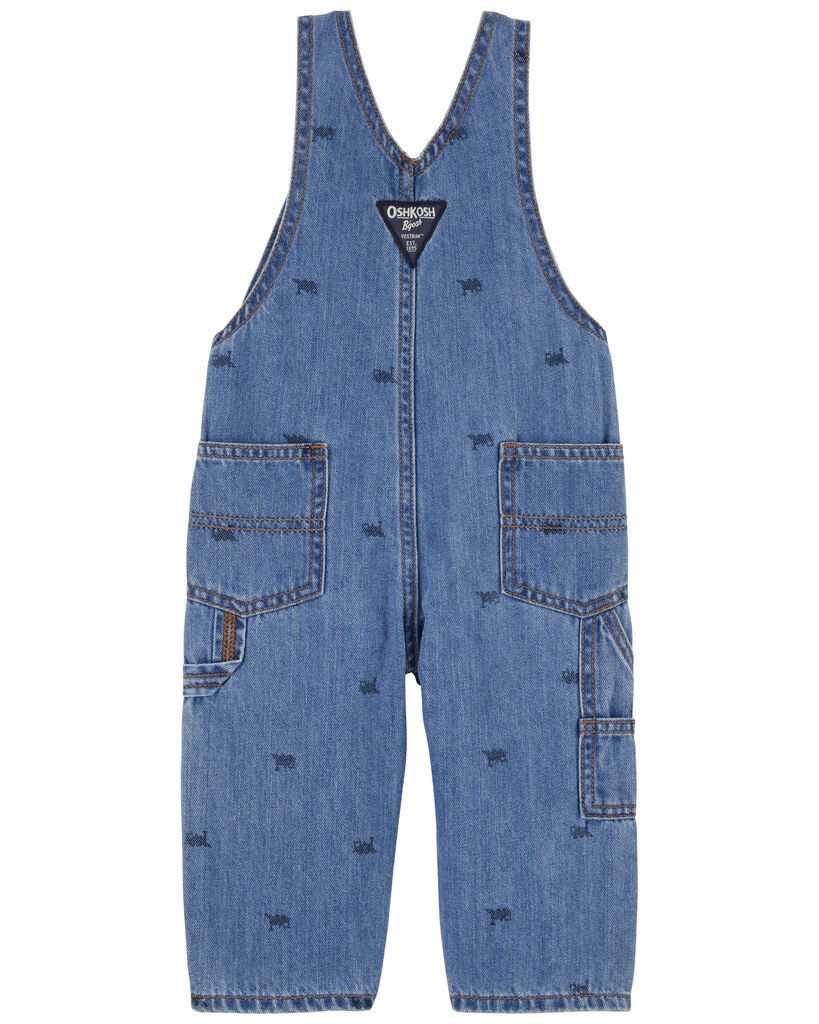 slide 2 of 3, Oshkosh Baby Classic Denim Overalls: Removed Patch Remix Blue 3M, 1 ct