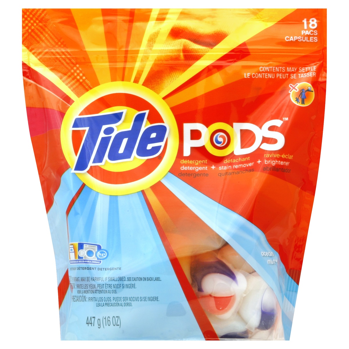 slide 1 of 1, Tide Detergent 18 ea, 18 ct