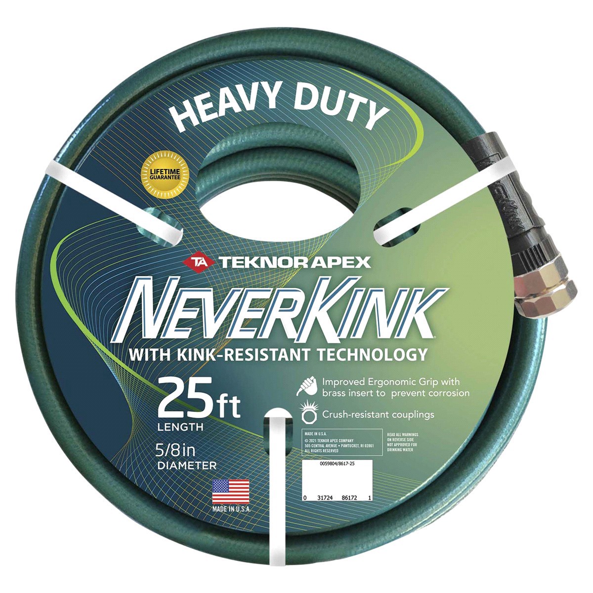 slide 1 of 1, Apex NeverKink Heavy Duty Hose, 5/8'' x 25', 1 ct