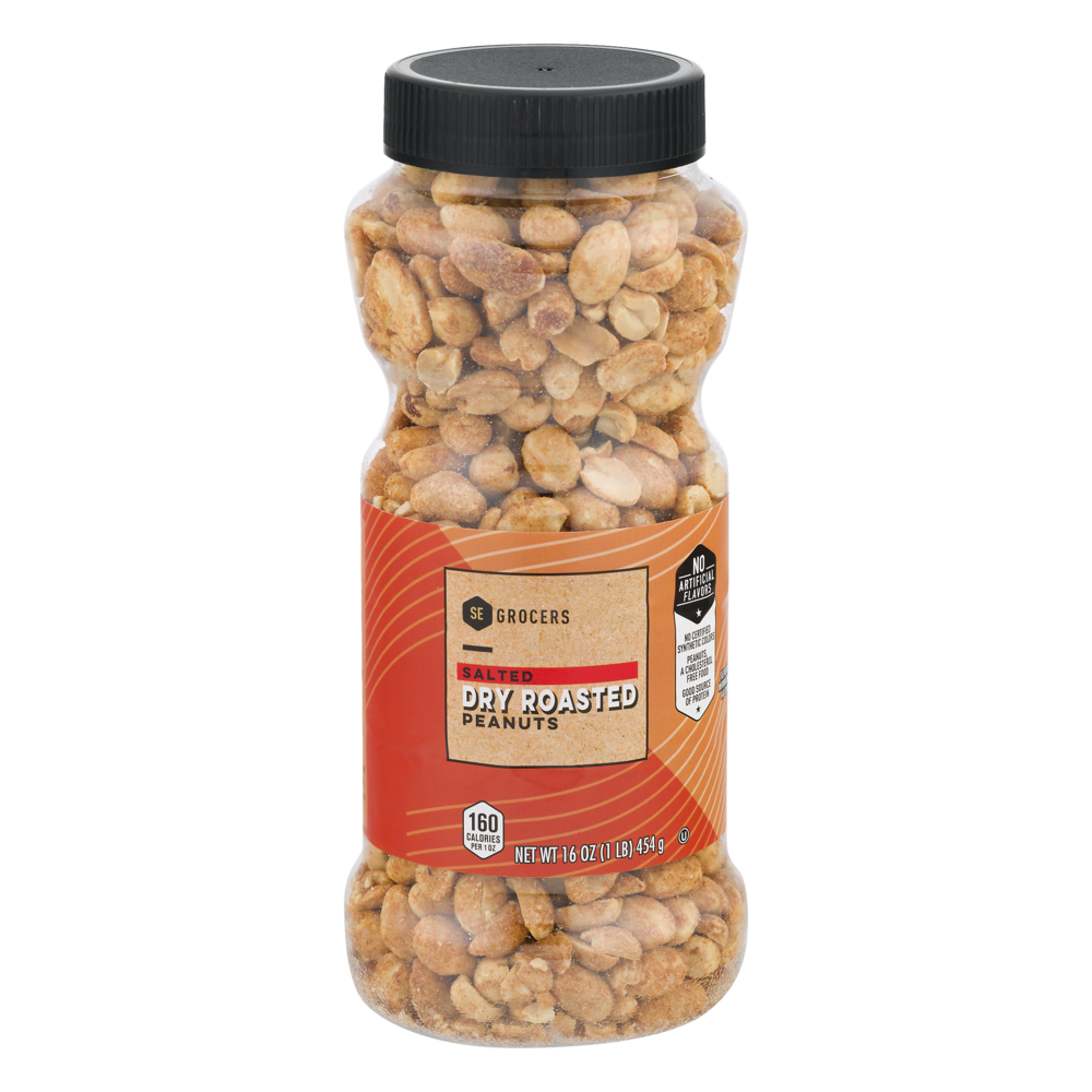 slide 1 of 1, SE Grocers Salted Dry Roasted Peanuts, 16 oz