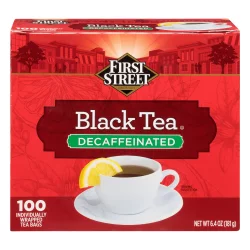 First Street Black Tea Decaffeinated Bags - 100 ct