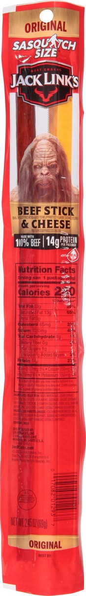 slide 4 of 14, Jack Link's Original Beef Stick & Cheese Sasquatch Size 2.45 oz, 2.45 oz