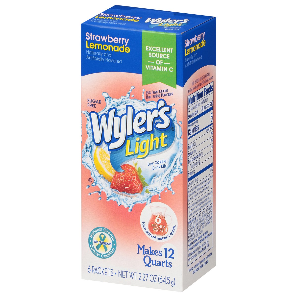 slide 11 of 12, Wyler's Light Low Calorie Strawberry Lemonade Drink Mix- 6 ct, 6 ct
