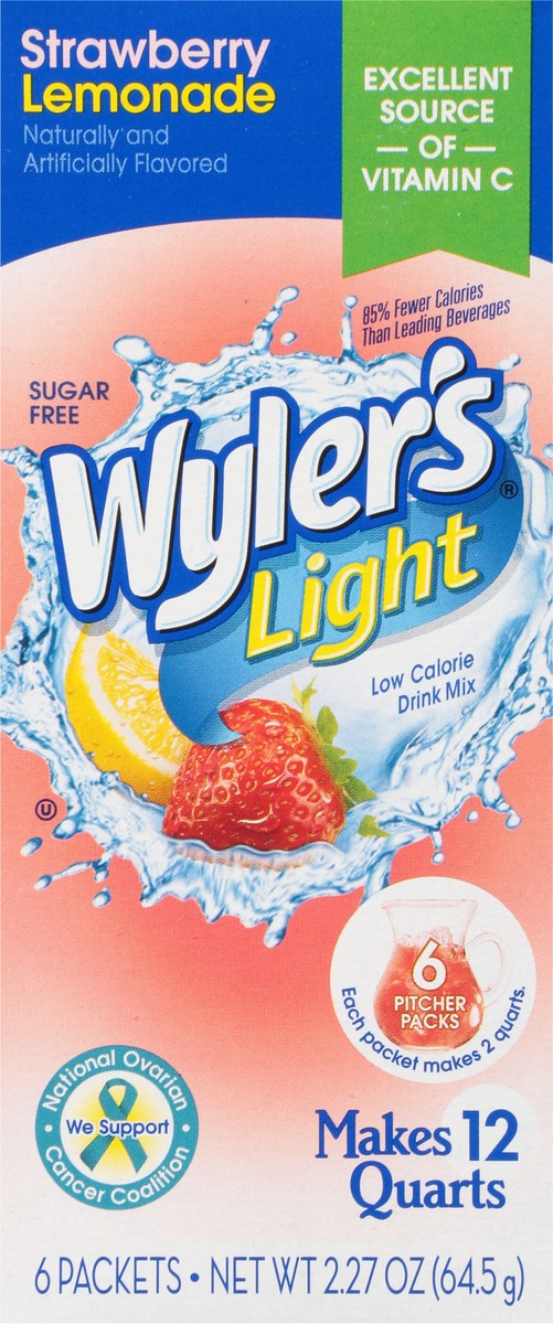 slide 3 of 12, Wyler's Light Low Calorie Strawberry Lemonade Drink Mix- 6 ct, 6 ct