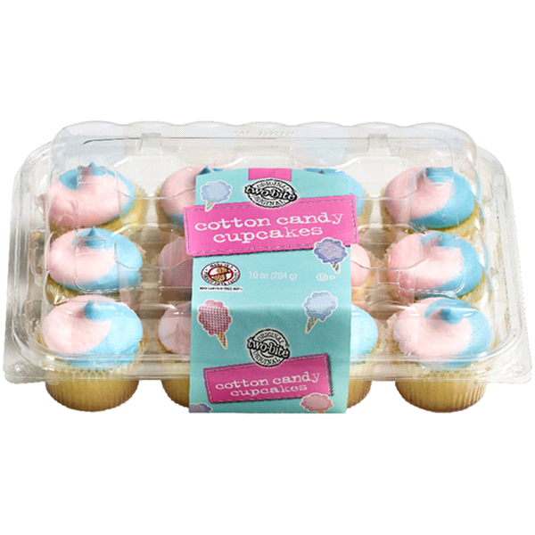 slide 1 of 1, two-bite 12 Pk Cotton Candy Cupcake, 12 ct