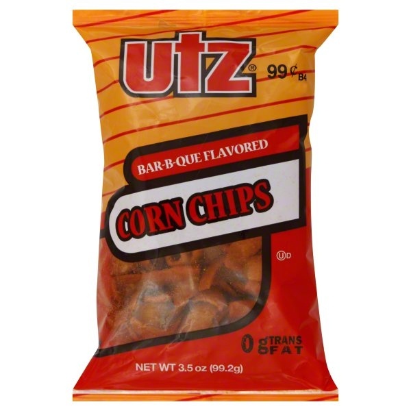 slide 1 of 1, Utz Corn Chips, Bar-B-Que Flavored, 3.5 oz