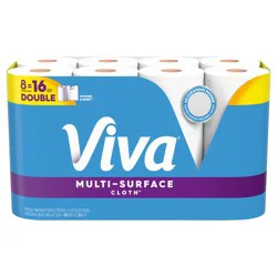 Viva Multi-Surface Cloth Paper Towels, 8 Double Rolls, 110 Sheets per Roll
