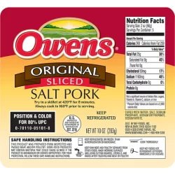 Owens Original Sliced Salt Pork