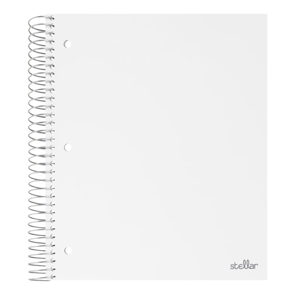 slide 1 of 4, Office Depot Brand Stellar Poly Notebook, 8-1/2'' X 11'', 3 Subject, Wide Ruled, 300 Pages (150 Sheets), White, 150 ct