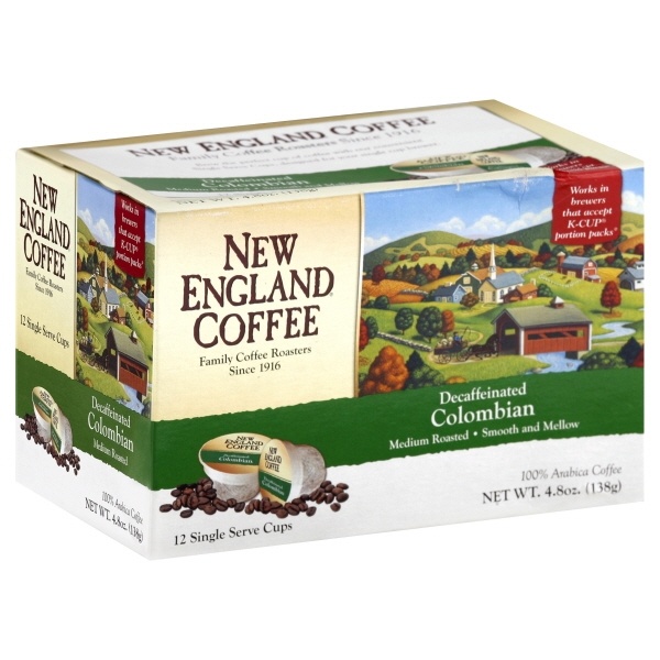 slide 1 of 1, New England Coffee K-Cups - Decaffeinated Colombian Medium Roast - 12 ct, 12 ct